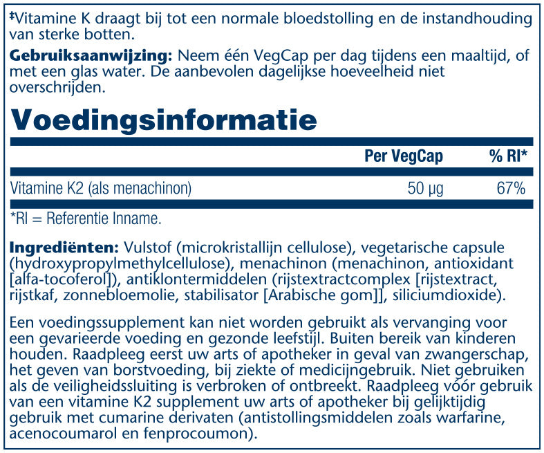 Vitamine K2 menachinon