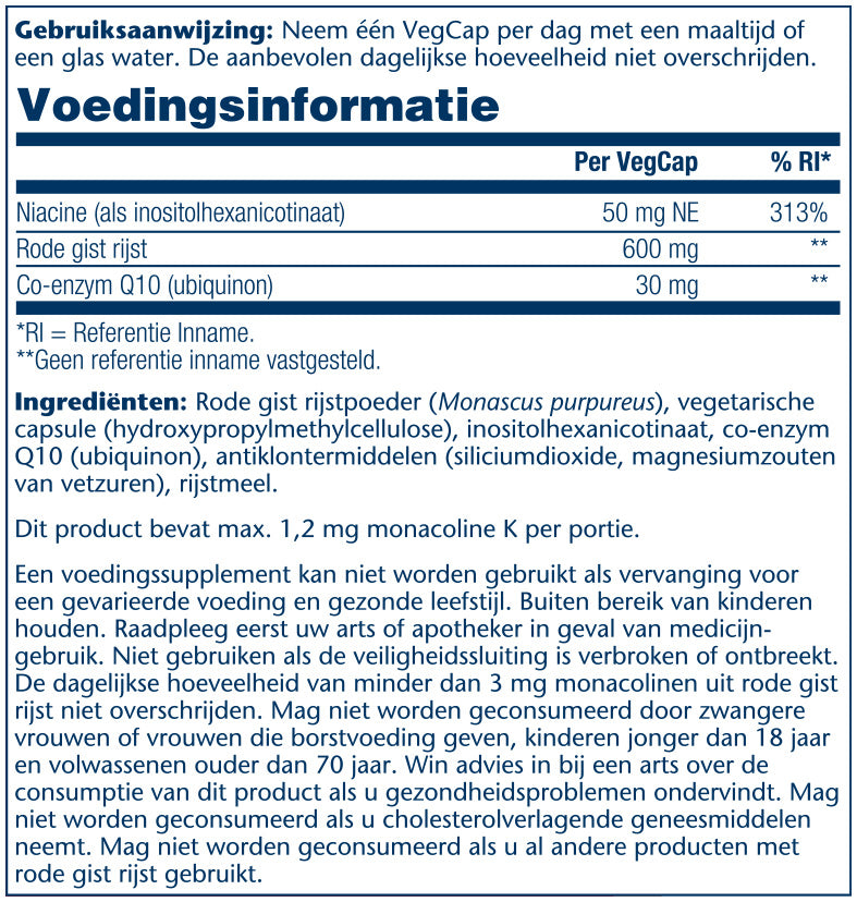 Rode gist rijst & Co-enzym Q10