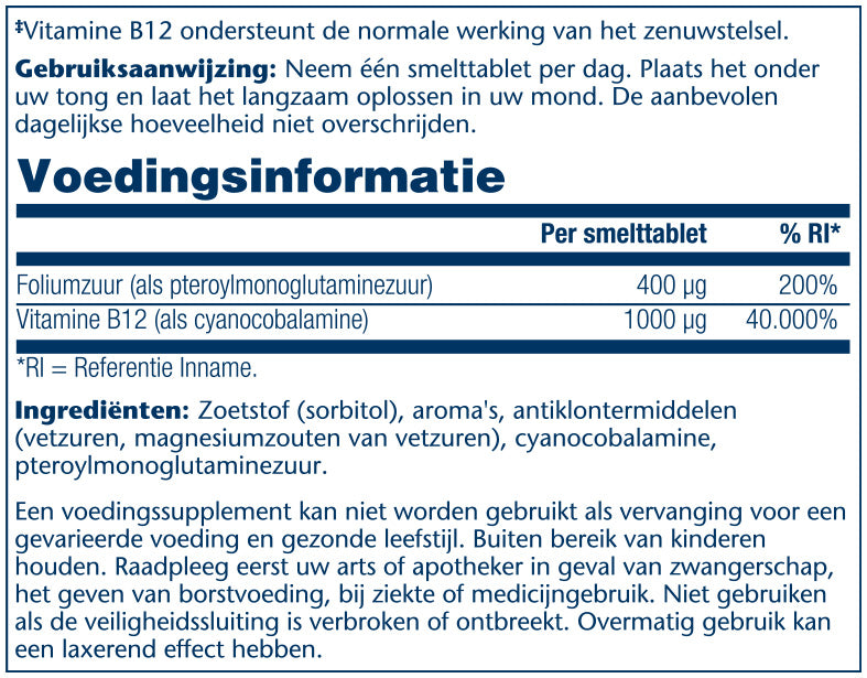 Vitamine B12 met foliumzuur